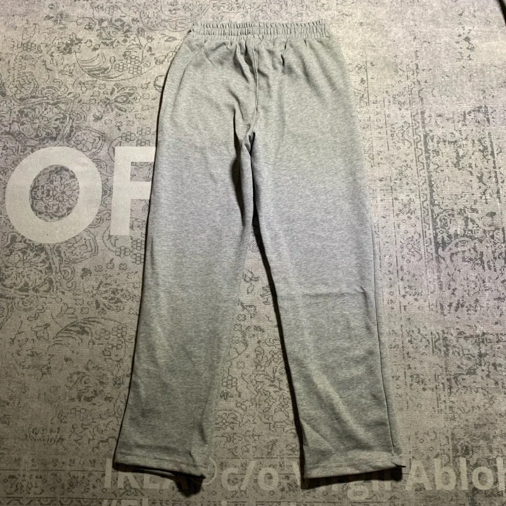 Alo Yoga Grey Hoodie and Open Leg Sweatpants Set Medium Lounge Sweatsuit